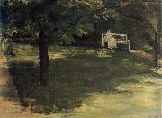 Max Liebermann Garden Bench beneath the Chesnut Treses in t he Wannsee Garden oil painting artist